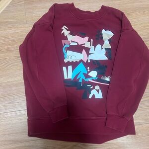 lululemon athletica Red Graphic Crewneck Sweater